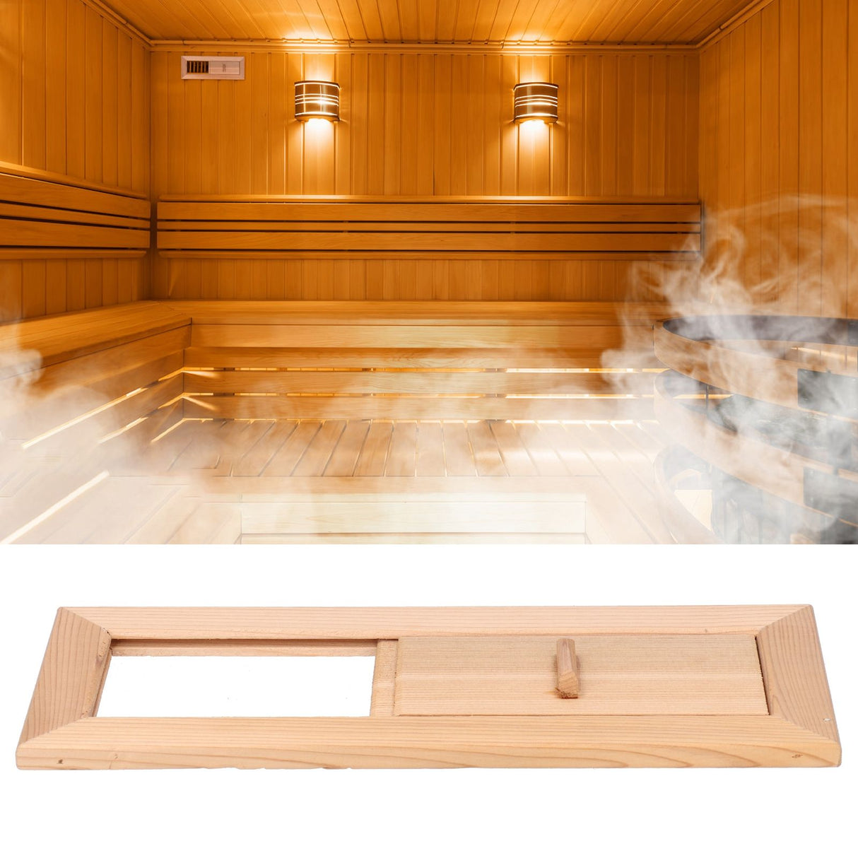 Sauna Air Vent Wooden Rectangle Grille Ventilation Equipment Steam Room Accessory