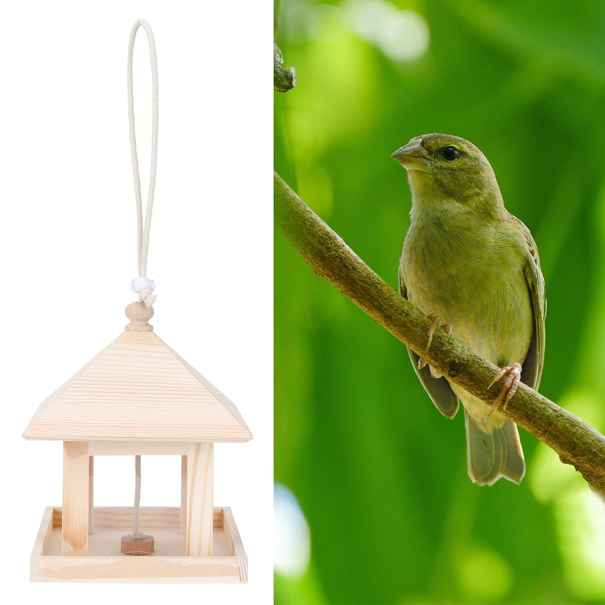 Hanging Bird House Nesting Box Feeding Feeder Box Garden Ornament Outdoor Tree DIY Decoration