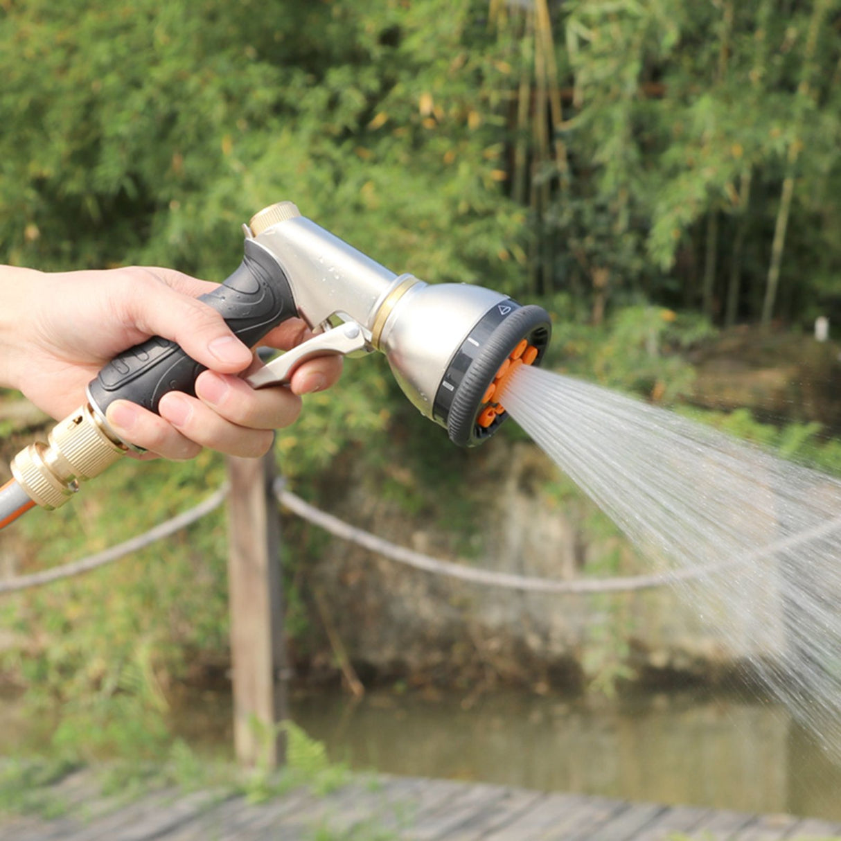 HighPressure Garden Watering Hose Sprayer Portable Car Wash Cleaning Hose Nozzle