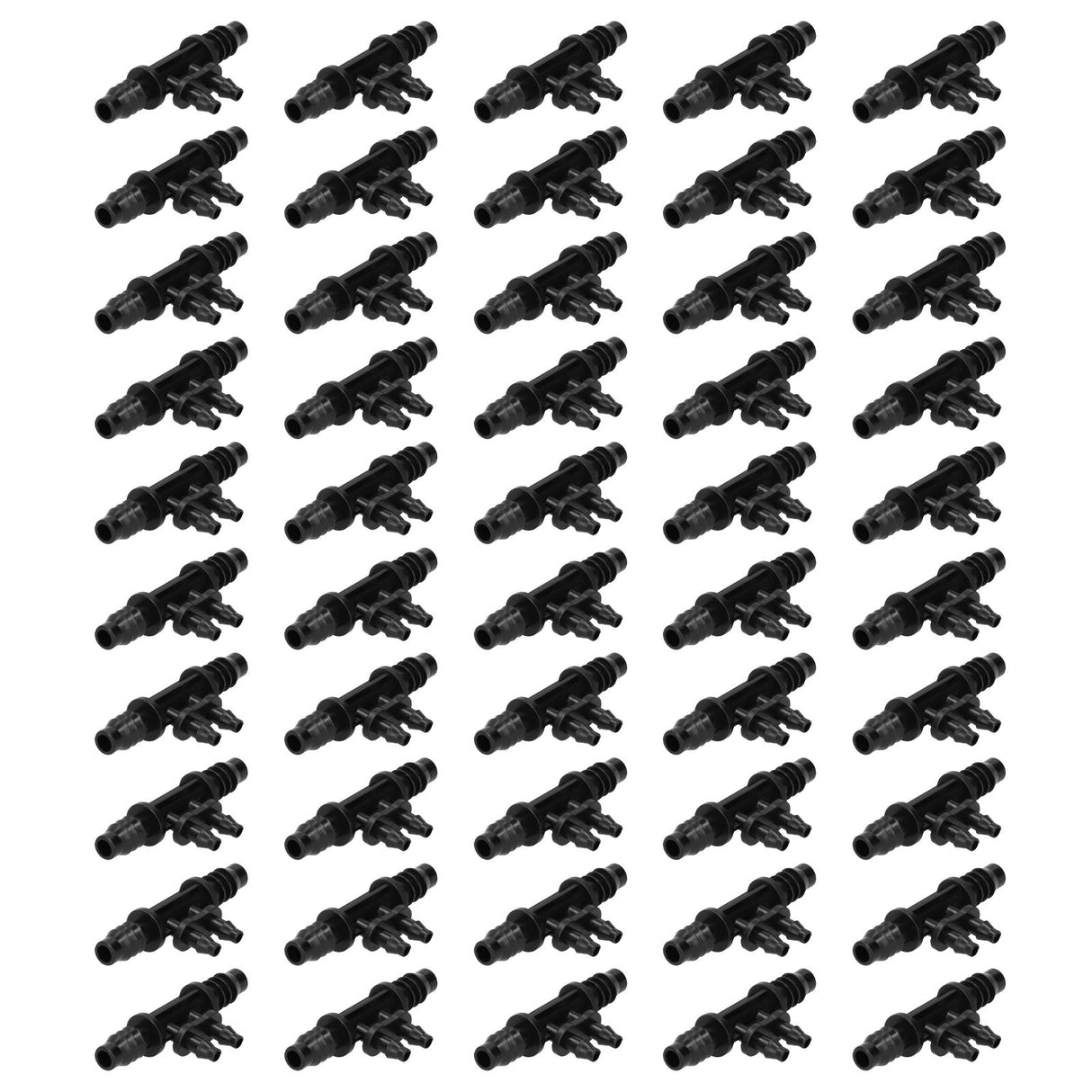 50PCS 4‑Way Connector 8/11 to 4/7mm Drip Irrigation Tubing Connector Fitting Gardening Accessory