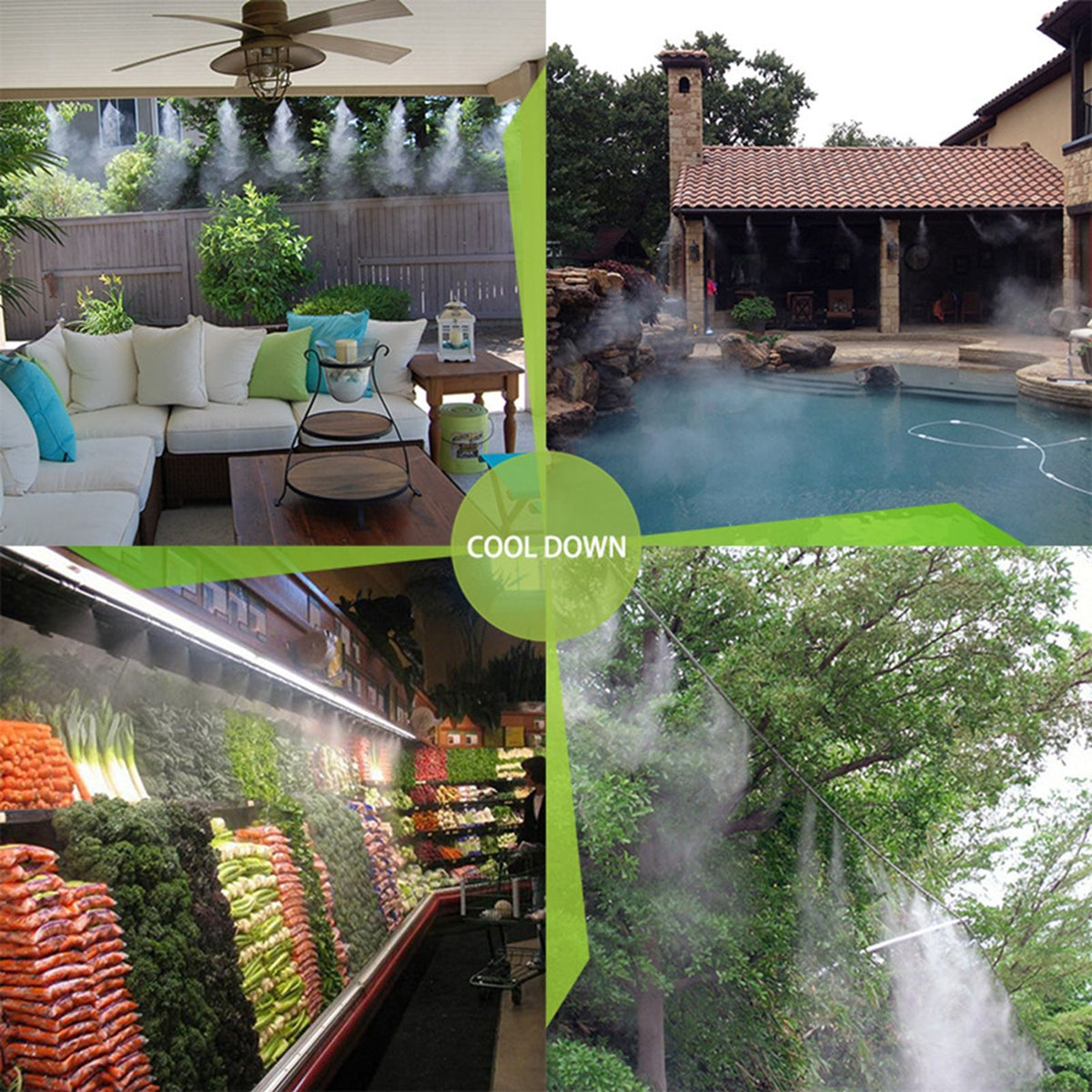 10 Set Micro Garden Watering Spray Head Misting Nozzle with 3‑Way Connector Irrigation System