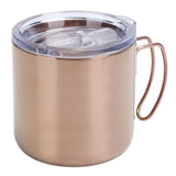 Retro Coffee Mug 304 Stainless Steel Double Walled Anti‑Scalding Cup for Picnic Barbecue with Lid
