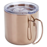 Retro Coffee Mug 304 Stainless Steel Double Walled Anti‑Scalding Cup for Picnic Barbecue with Lid