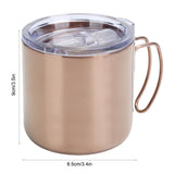 Retro Coffee Mug 304 Stainless Steel Double Walled Anti‑Scalding Cup for Picnic Barbecue with Lid - Extra Image