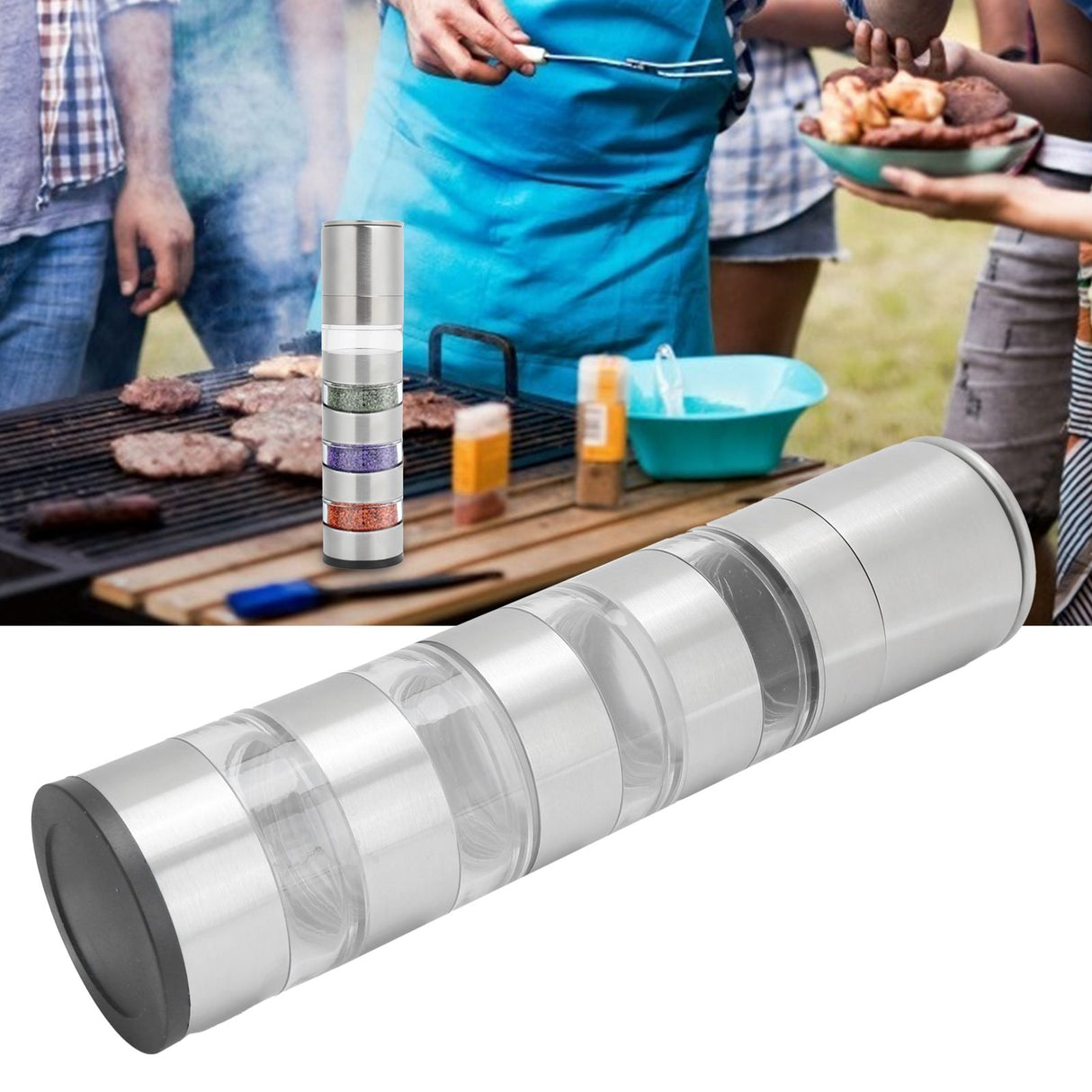 Seasoning Jar Set Spice Bottles Grinder Condiment Dispenser for Outdoor Camping