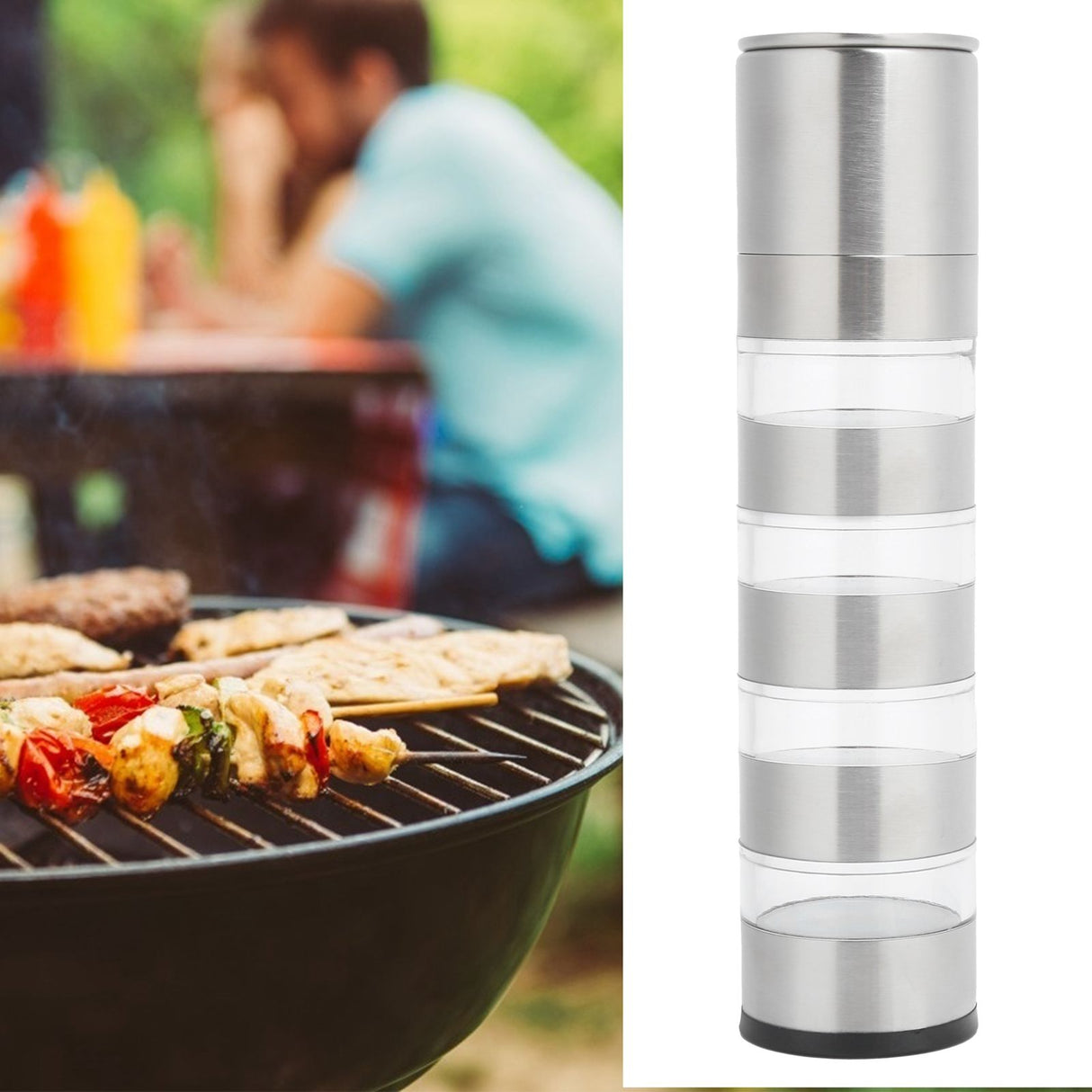 Seasoning Jar Set Spice Bottles Grinder Condiment Dispenser for Outdoor Camping