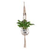 Plant Hanger Hanging Flowerpot Lifting Rope with Wooden Beads Indoor Outdoor Decoration - Rear View