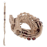 Plant Hanger Hanging Flowerpot Lifting Rope with Wooden Beads Indoor Outdoor Decoration - Low Angle
