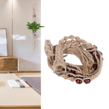Plant Hanger Hanging Flowerpot Lifting Rope with Wooden Beads Indoor Outdoor Decoration - Extra Image