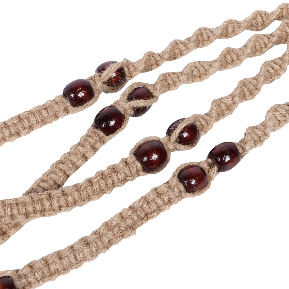 Plant Hanger Hanging Flowerpot Lifting Rope with Wooden Beads Indoor Outdoor Decoration