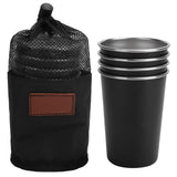 4Pcs Stainless Steel Picnic Cup Beer Beverage Drinking Cup for Outdoor Mountaineering Camping