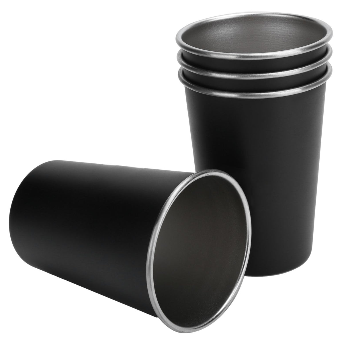 4Pcs Stainless Steel Picnic Cup Beer Beverage Drinking Cup for Outdoor Mountaineering Camping