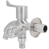 G1/2 Male Thread Water Faucet Dual Outlet Stainless Steel Water Tap for Gardens Washing Machines