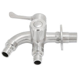 G1/2 Male Thread Water Faucet Dual Outlet Stainless Steel Water Tap for Gardens Washing Machines