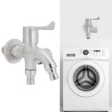 G1/2 Male Thread Water Faucet Dual Outlet Stainless Steel Water Tap for Gardens Washing Machines - Extra Image