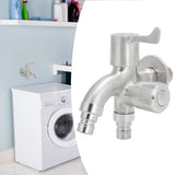 G1/2 Male Thread Water Faucet Dual Outlet Stainless Steel Water Tap for Gardens Washing Machines