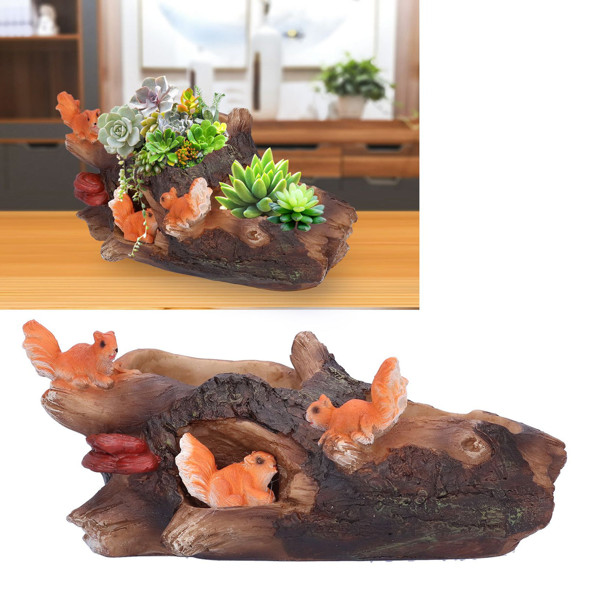 Plant Pot Innovative Waterproof Succulent Flower Bonsai Resin Planter Home DecorationSquirrels Chasing