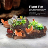 Plant Pot Innovative Waterproof Succulent Flower Bonsai Resin Planter Home DecorationSquirrels Chasing - Extra Image
