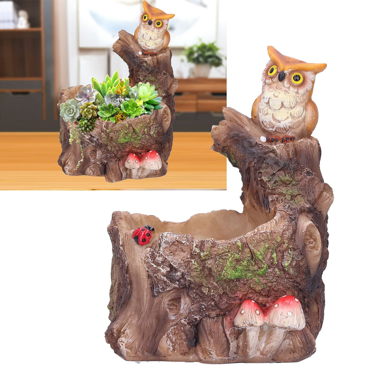 Plant Pot Innovative Waterproof Succulent Flower Bonsai Resin Planter Home DecorationEagle Standing on Tree