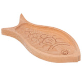 Wooden Plate FishShaped MultiGrain Creative Fruit Dessert Tray Table Box Candy Dish - Top-Down View
