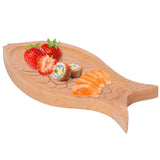 Wooden Plate FishShaped MultiGrain Creative Fruit Dessert Tray Table Box Candy Dish - Extra Image