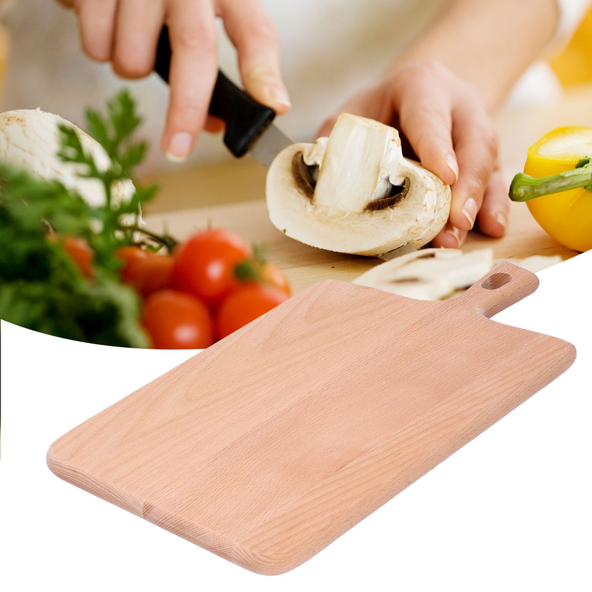 Wood Cutting Board Kitchen Vegetable Bread Fruit Pizza Chopping Plate Accessory Cutlery 36x19x1.5cm
