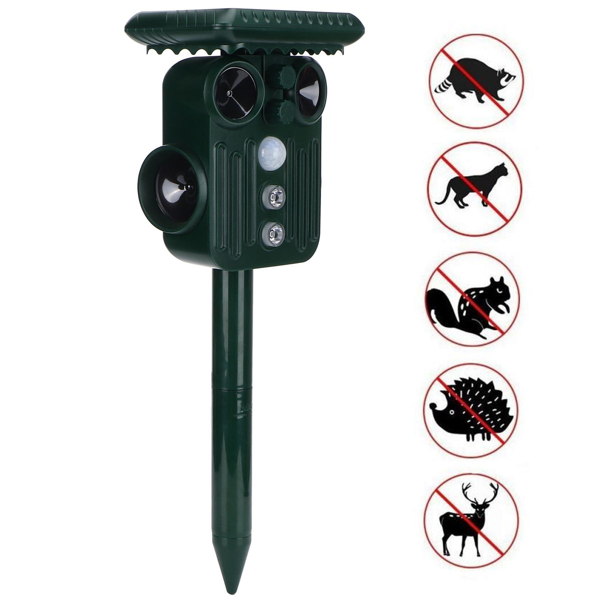 Ultrasonic Animal Repellent Solar Powered Mouse Snake Repeller for Outdoor Farm 3.7V/250MA