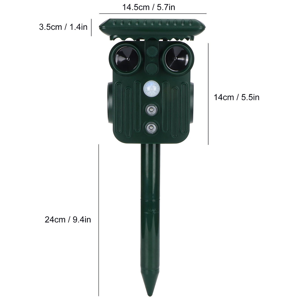 Ultrasonic Animal Repellent Solar Powered Mouse Snake Repeller for Outdoor Farm 3.7V/250MA