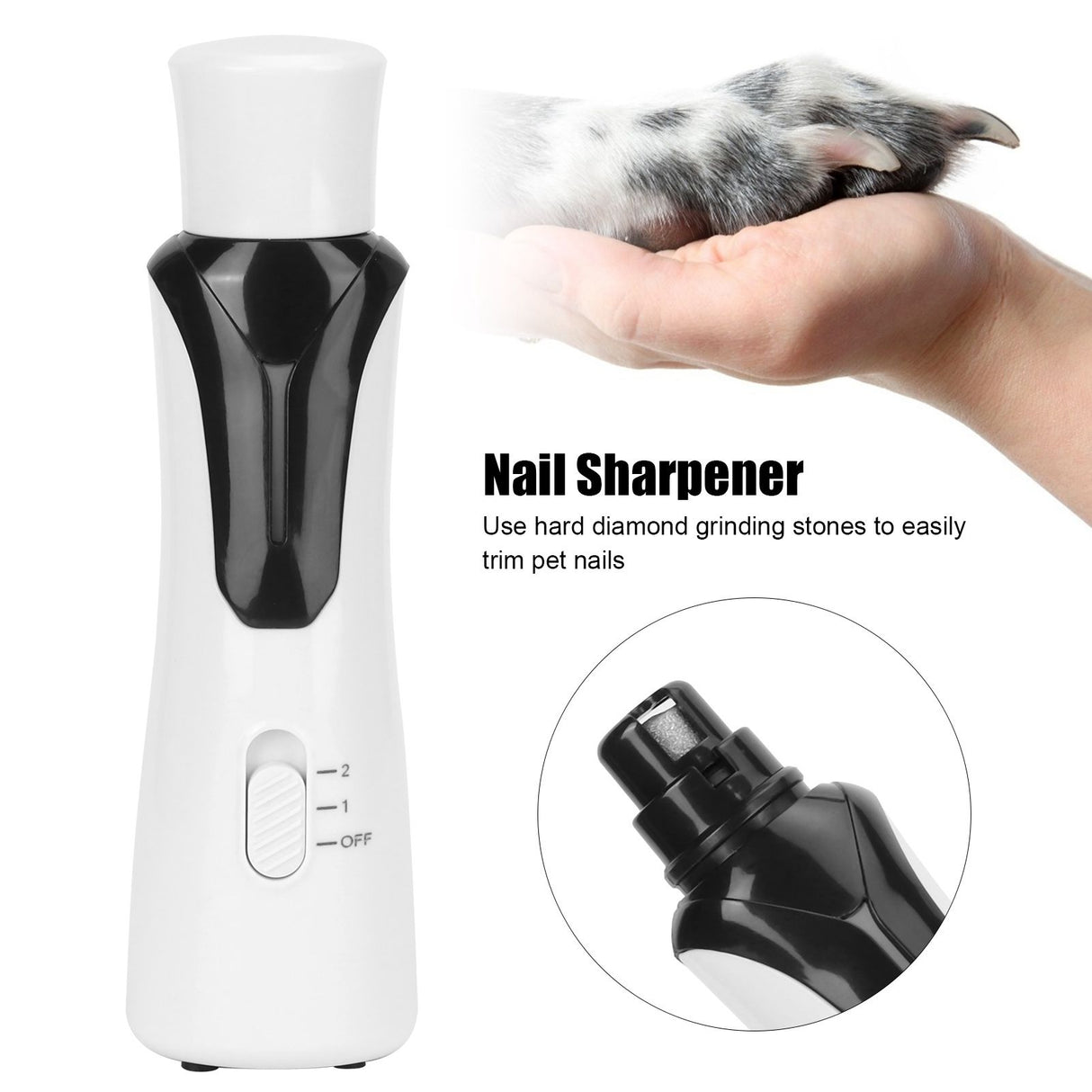 Pet Electric Nail Sharpener for Animal Armor Polisher Adjustable USB with Battery