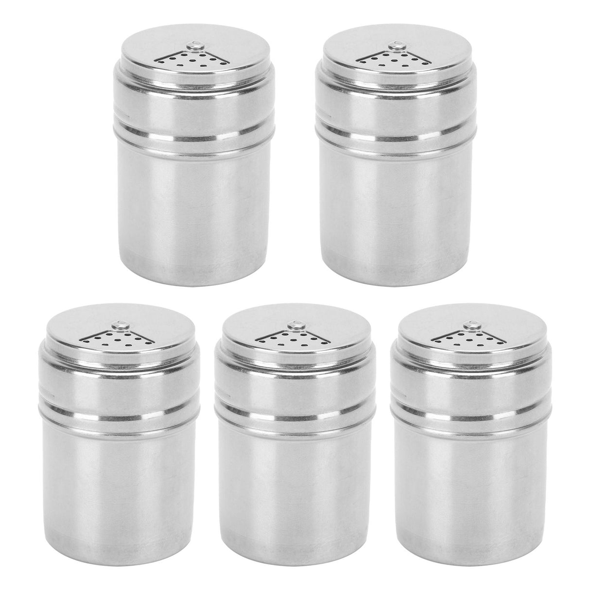 5PCS Seasoning Bottle Stainless Steel Spice Shaker with Rotating Cover Kitchen Gadget BBQ Tool