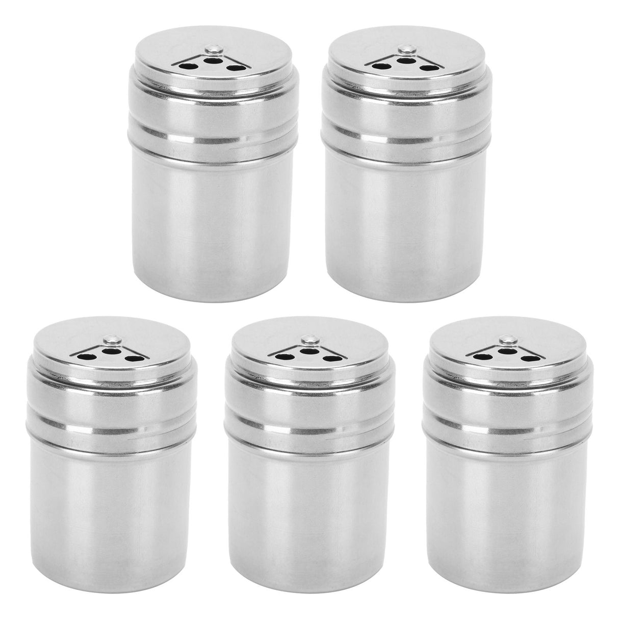 5PCS Seasoning Bottle Stainless Steel Spice Shaker with Rotating Cover Kitchen Gadget BBQ Tool