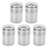 5PCS Seasoning Bottle Stainless Steel Spice Shaker with Rotating Cover Kitchen Gadget BBQ Tool
