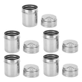 5PCS Seasoning Bottle Stainless Steel Spice Shaker with Rotating Cover Kitchen Gadget BBQ Tool - 45-Degree Angle