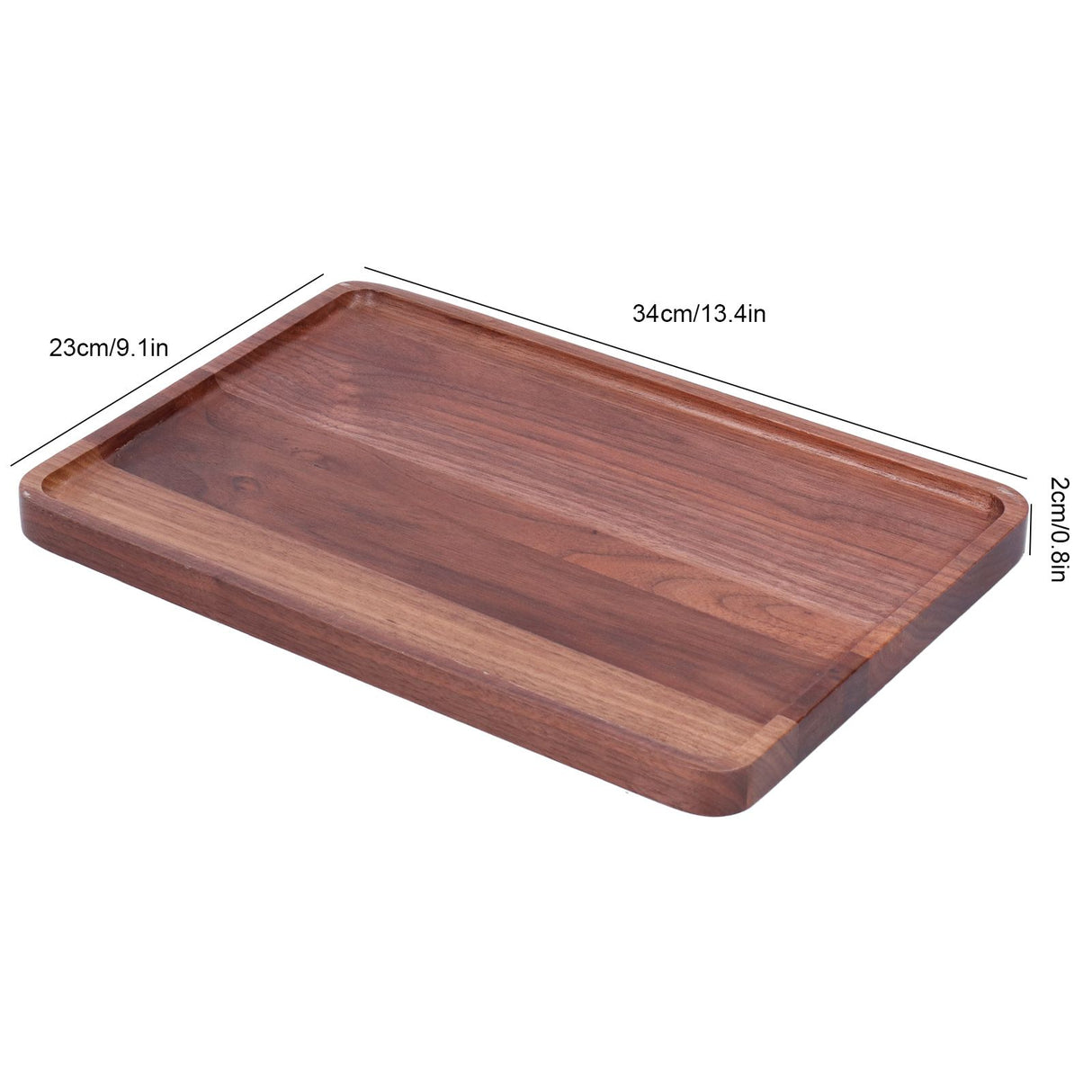 Walnut Service Plate Square Decoration Fruit Food Dessert Plate Tray Wooden BBQ Plate34x23x2
