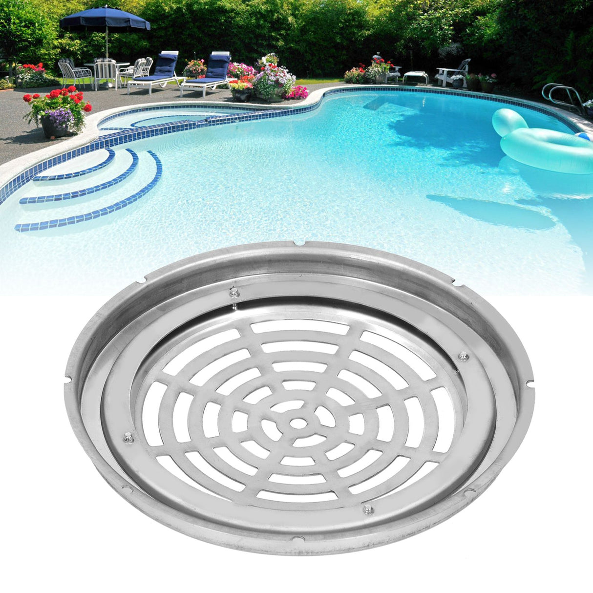 Floor Drain Round Stainless Steel Main Drainer Part Swimming Pool Accessory Supplies