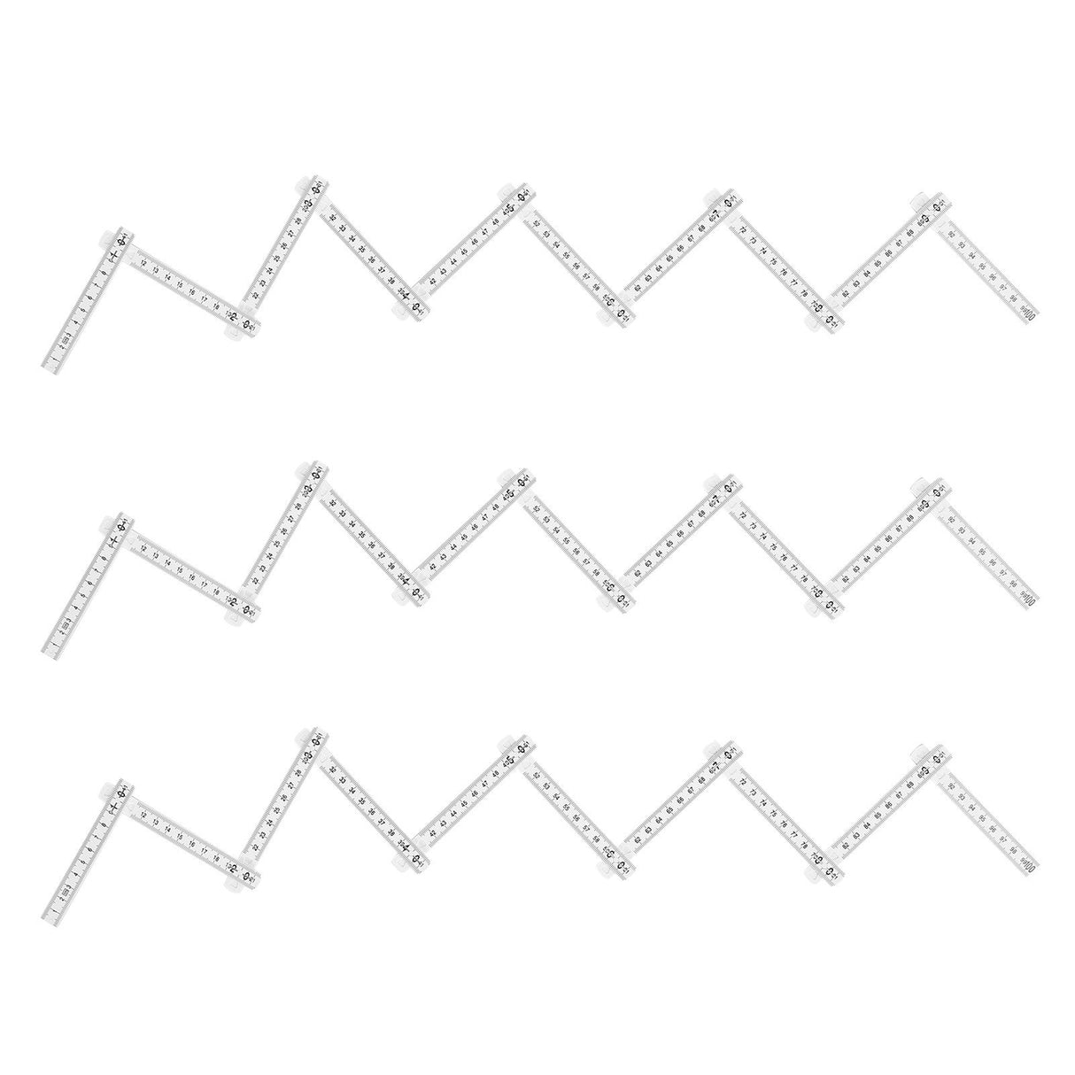 3Pcs Folding Ruler DIY Multi Angle Ruler Linear Measurement for Carpentry Tile Laying