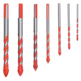 Drill Bit Set Multi Purpose Bits Accessory for Ceramic Tile Concrete Glass Drilling(7Pcs ) - Side View