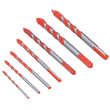 Drill Bit Set Multi Purpose Bits Accessory for Ceramic Tile Concrete Glass Drilling(7Pcs ) - Top-Down View