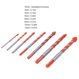 Drill Bit Set Multi Purpose Bits Accessory for Ceramic Tile Concrete Glass Drilling(7Pcs ) - Extra Image