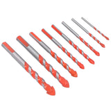 Drill Bit Set Multi Purpose Bits Accessory for Ceramic Tile Concrete Glass Drilling(8Pcs ) - 45-Degree Angle