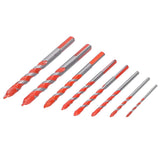 Drill Bit Set Multi Purpose Bits Accessory for Ceramic Tile Concrete Glass Drilling(8Pcs ) - Rear View