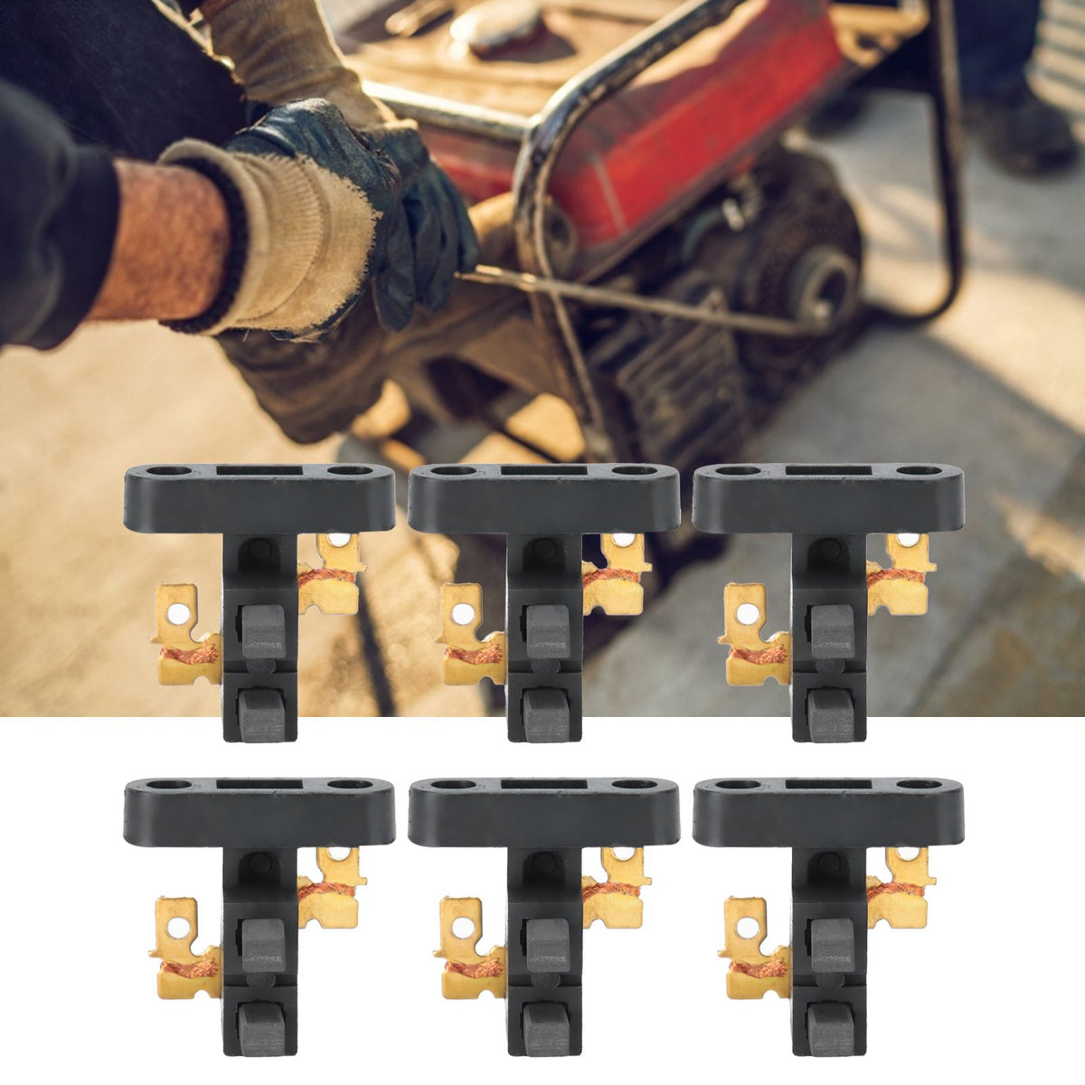 10PCS Carbon Brush Assembly Carbon Brush Holder Fit for 188F/190F/5-8KW Gasoline Generator