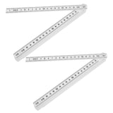 2Pcs 2m Folding Carpenters Ruler Lightweight Compact Measuring Stick Woodworking Tool