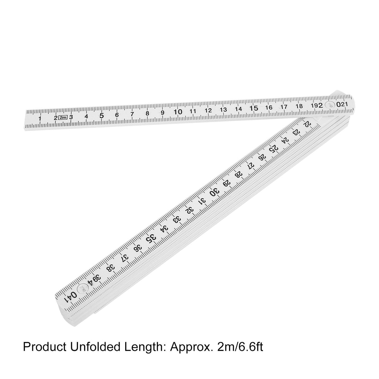 2Pcs 2m Folding Carpenters Ruler Lightweight Compact Measuring Stick Woodworking Tool