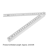 2Pcs 2m Folding Carpenters Ruler Lightweight Compact Measuring Stick Woodworking Tool