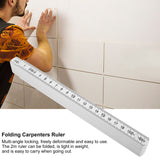 2Pcs 2m Folding Carpenters Ruler Lightweight Compact Measuring Stick Woodworking Tool