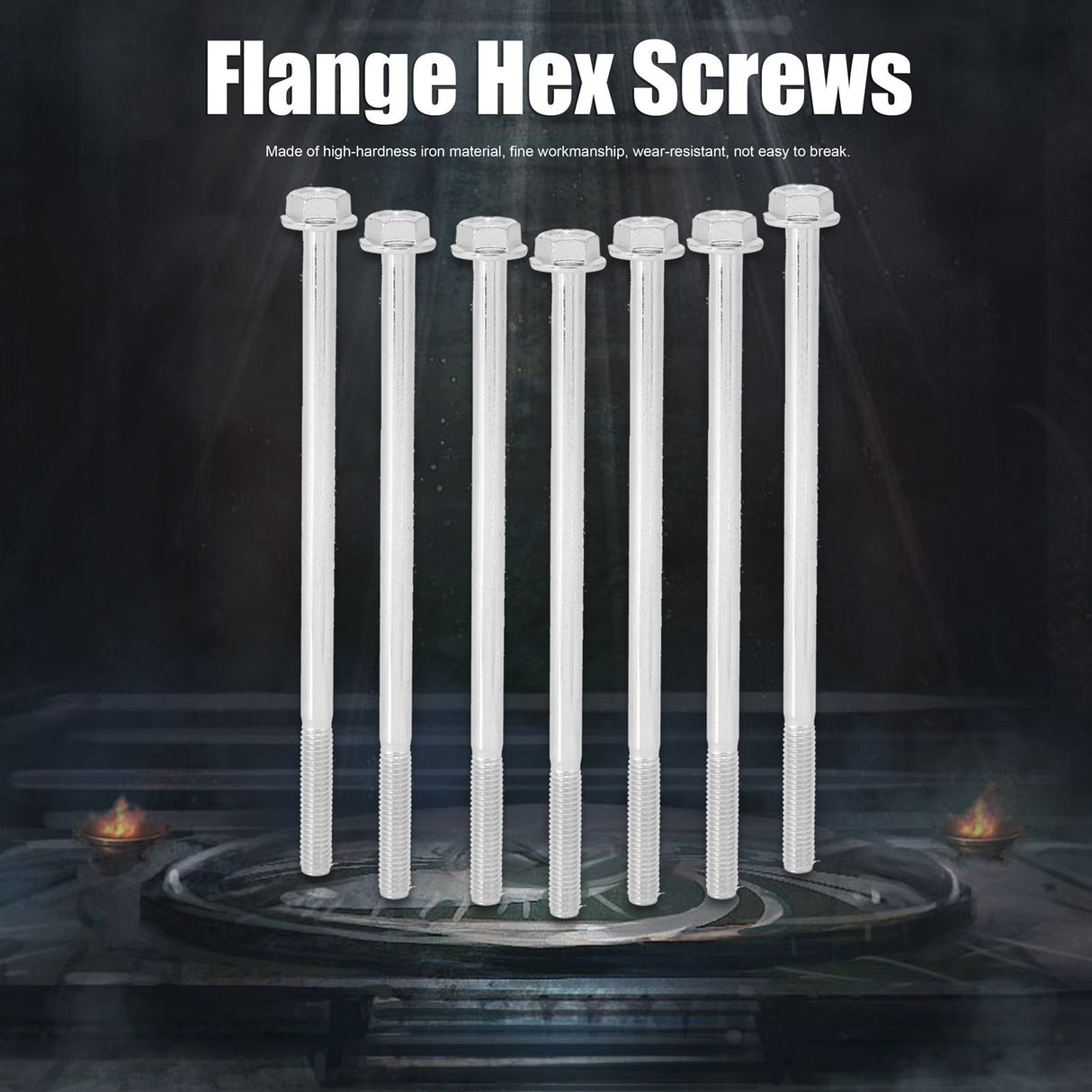 10Pcs Long Flange Bolt M8x235 Hex Head Flange Screw Gasoline Generator Replacement Parts