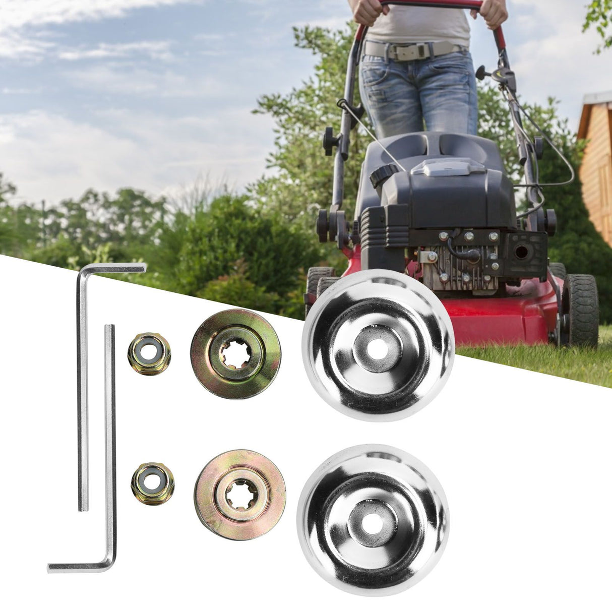 2Set Gear Case Thrust Plate Gasket Collar Nut Kit Lawn Mower Brush Cutter Accessory
