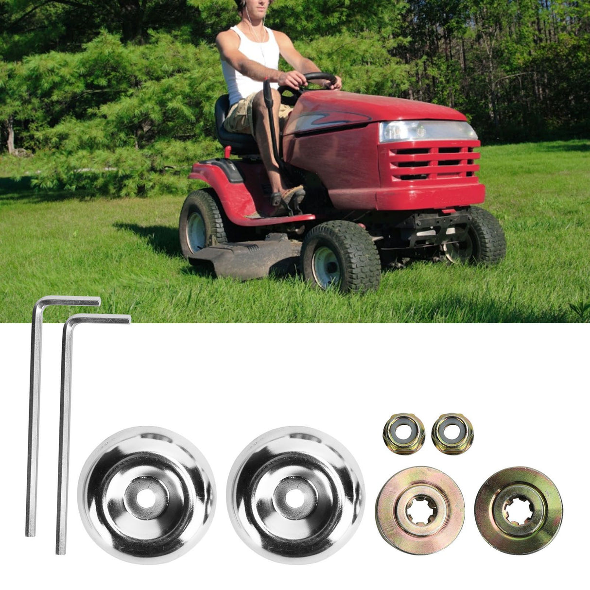 2Set Gear Case Thrust Plate Gasket Collar Nut Kit Lawn Mower Brush Cutter Accessory