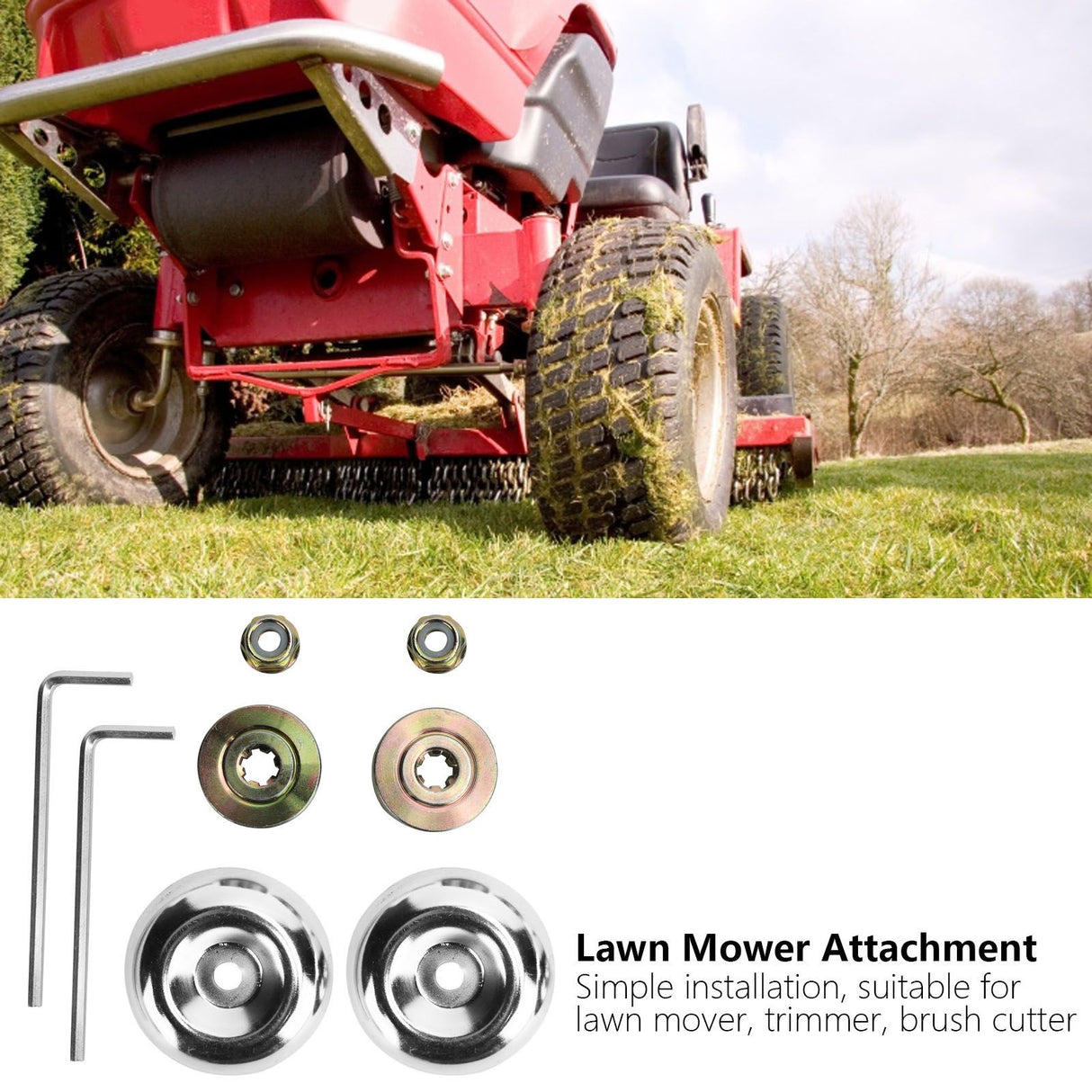 2Set Gear Case Thrust Plate Gasket Collar Nut Kit Lawn Mower Brush Cutter Accessory